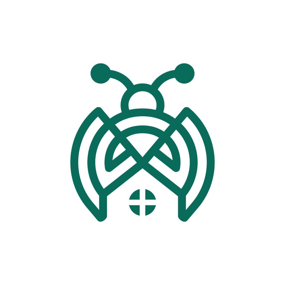 combinazione home e bug sullo sfondo bianco, modello vettoriale logo design