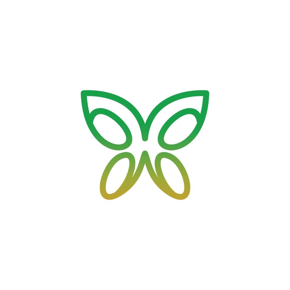 linea di farfalle con stile piatto minimalista su sfondo bianco, design del logo del modello vettoriale