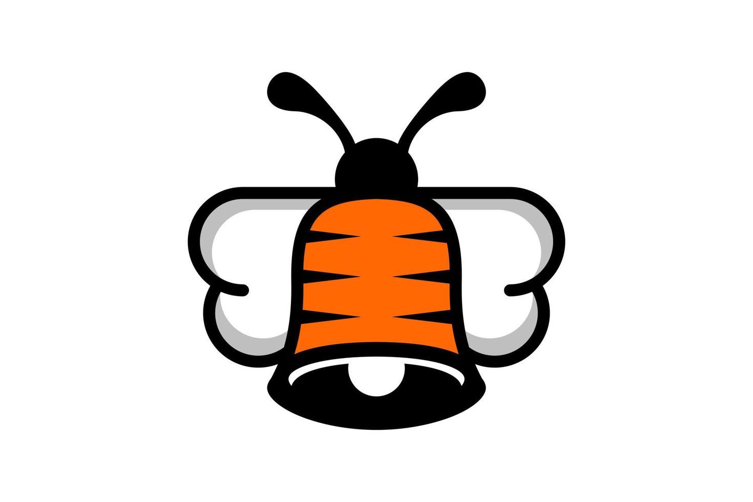 combinazione di design del logo a doppio significato di ape e campana vettore
