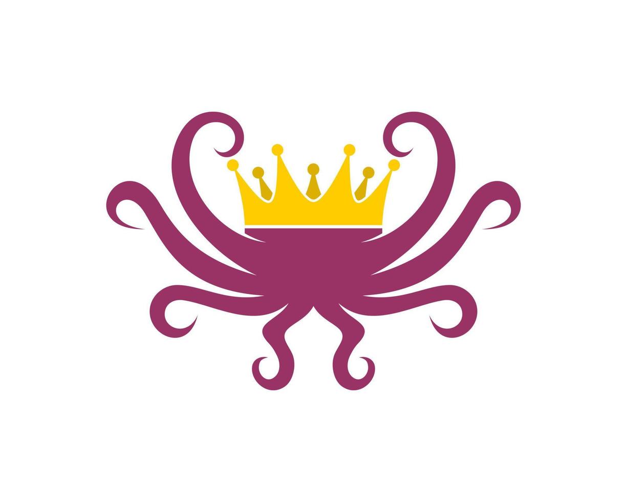 corona del re con tentacolo di polpo vettore