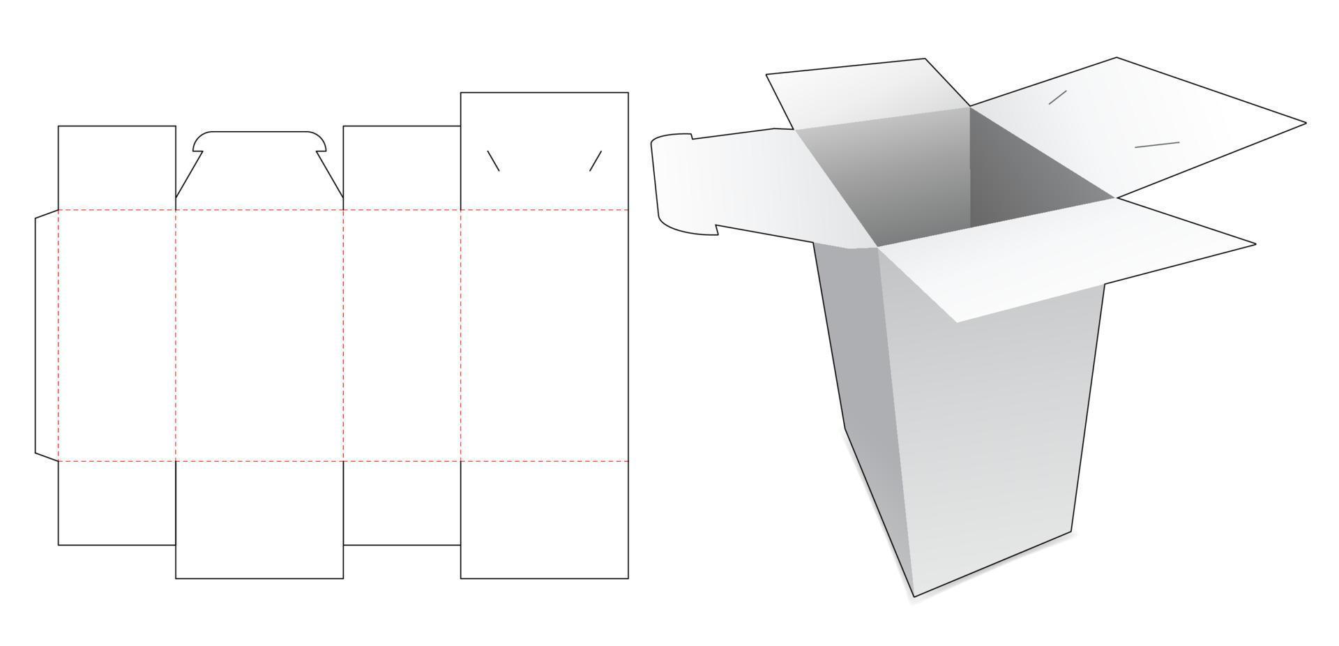 flip box con modello fustellato a punto bloccato vettore