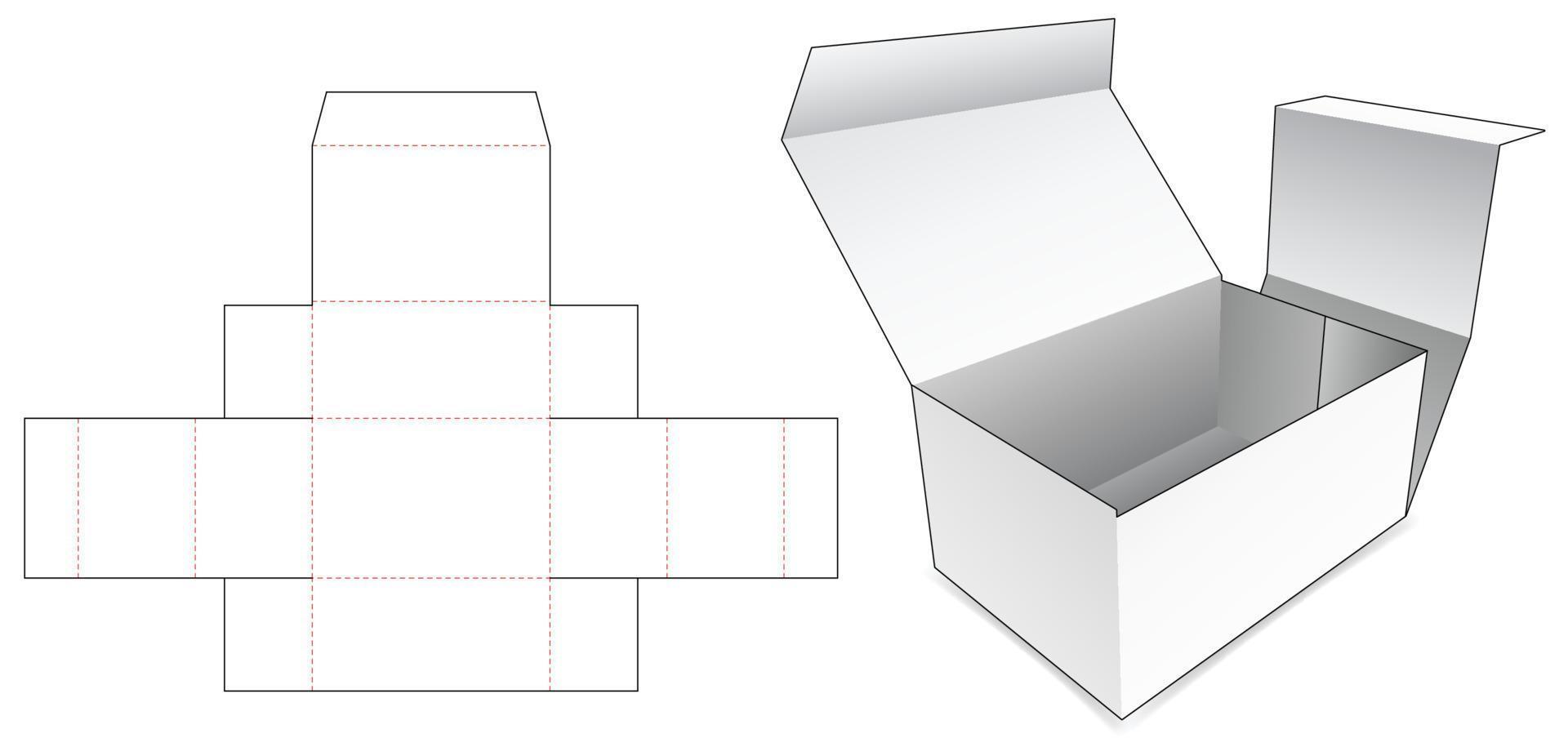 modello fustellato scatola piegata vettore
