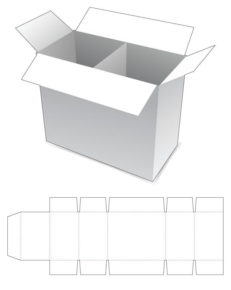 cartone con inserto divisore modello fustellato vettore