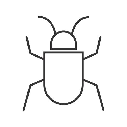 icona bug linea nera vettore