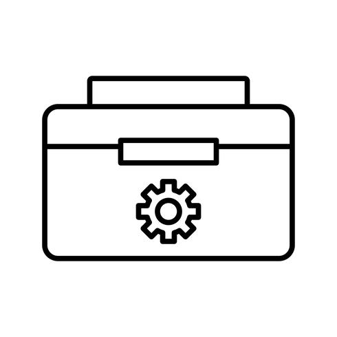 cassetta degli attrezzi Linea icona nera vettore