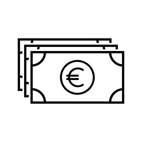 Icona della linea di valuta nera vettore