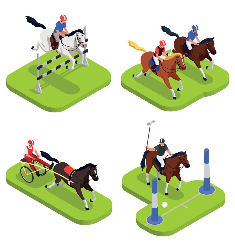 set di design per sport equestri vettore