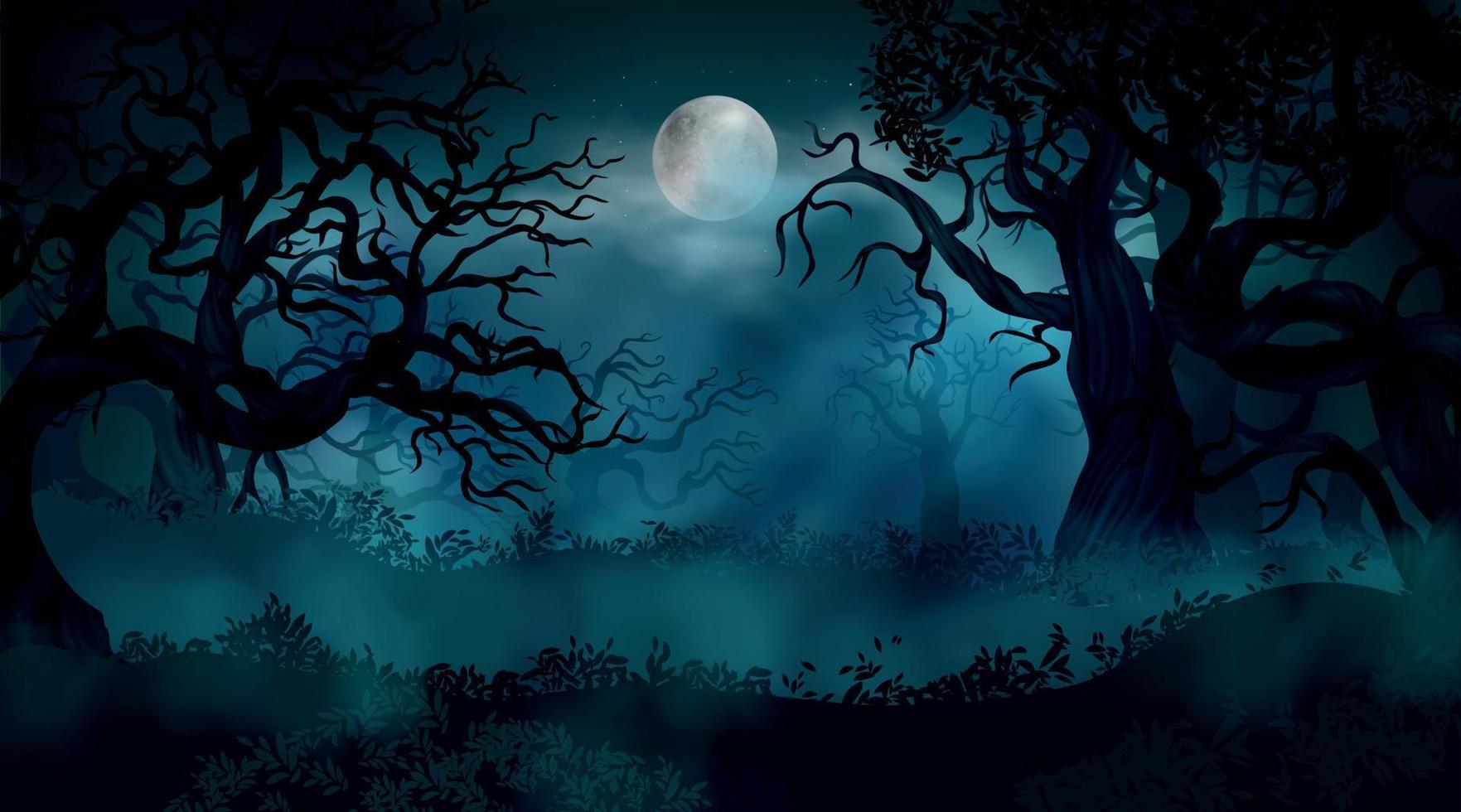 sfondo della foresta di halloween vettore