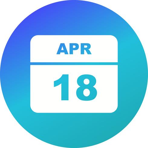 18 aprile Data su un calendario per un solo giorno vettore