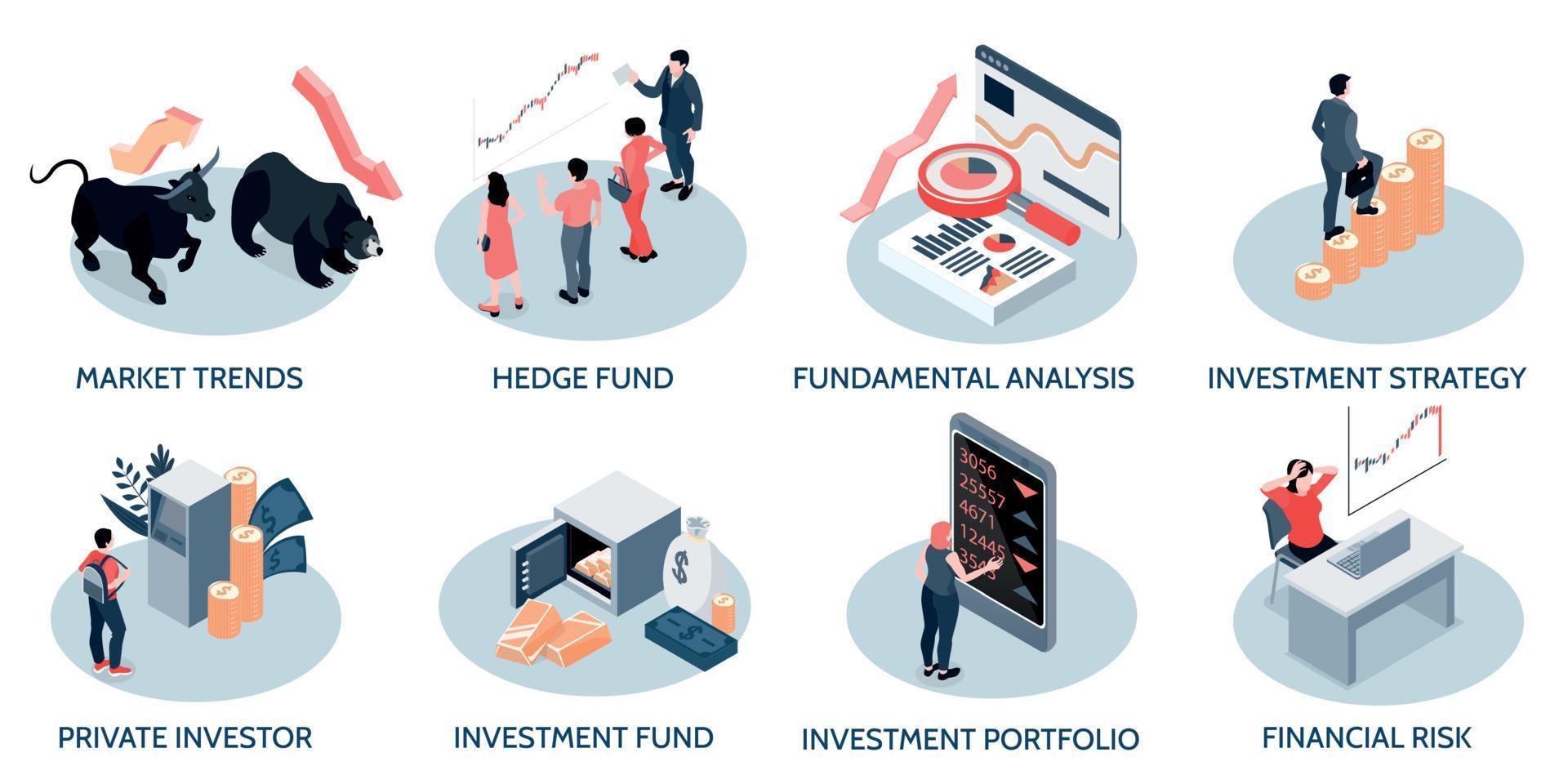 concetto isometrico di investimento vettore