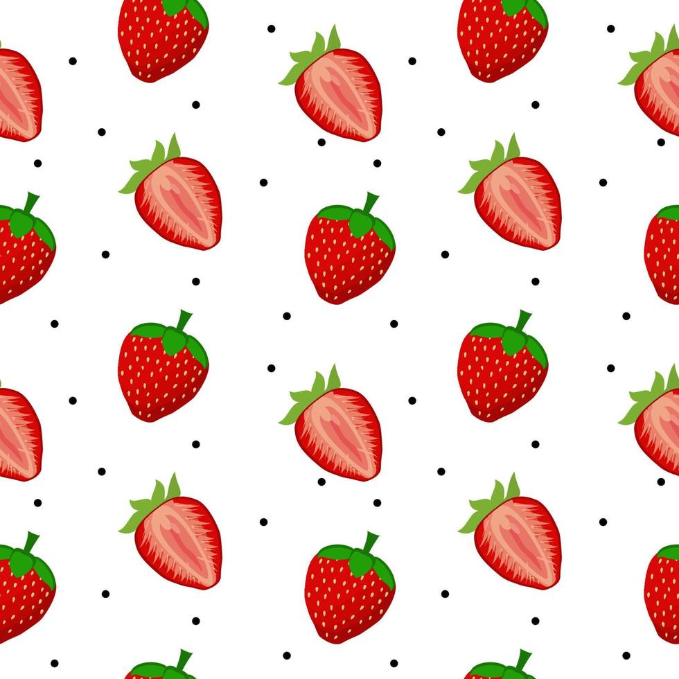 simpatico cartone animato fragola senza cuciture sfondo vettoriale design per bambini, decorazione, carta da parati, carta da imballaggio, tessuto, sfondo