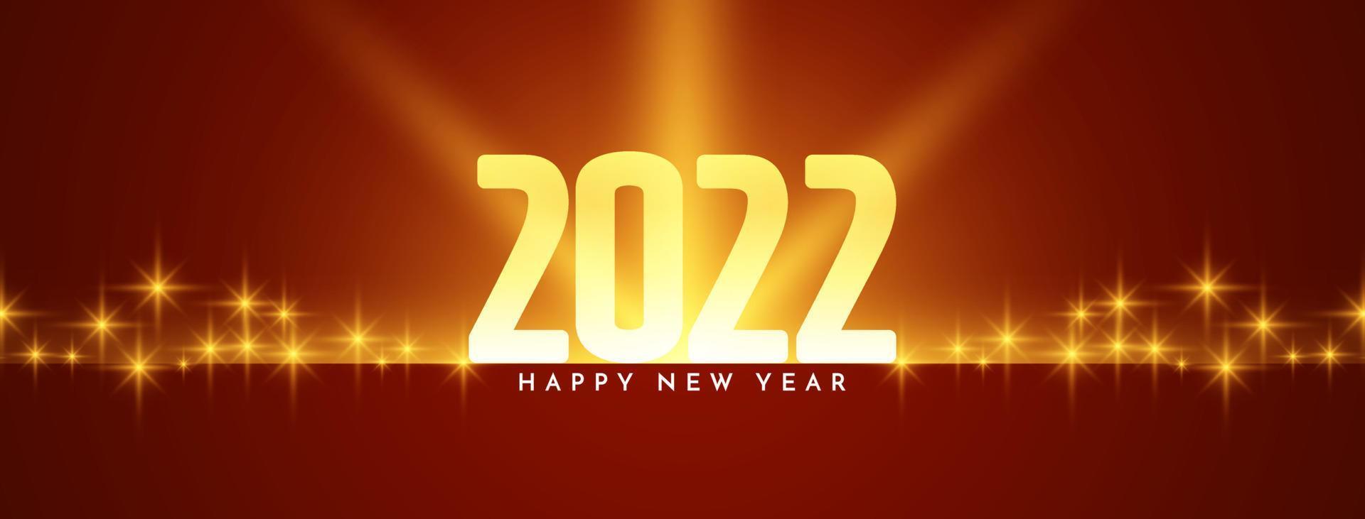 felice anno nuovo 2022 incandescente banner design lucido vettore