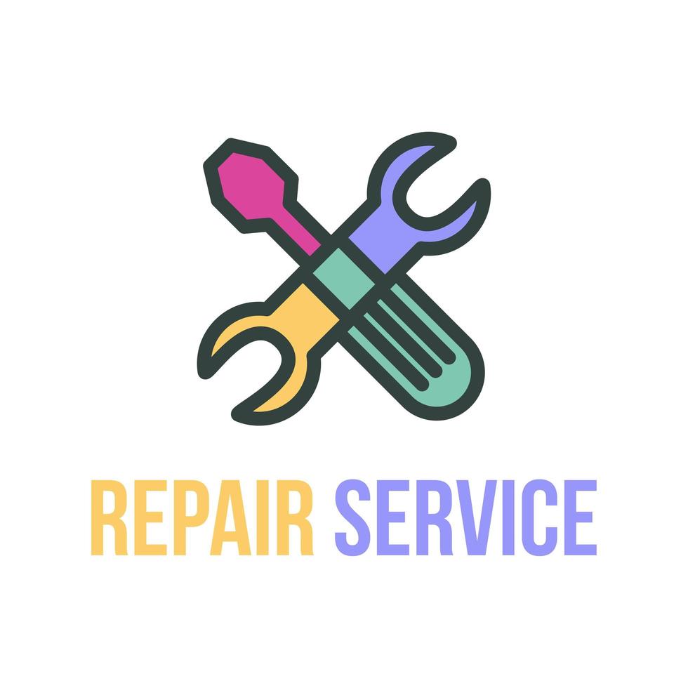 servizio di riparazione logo vettoriale design