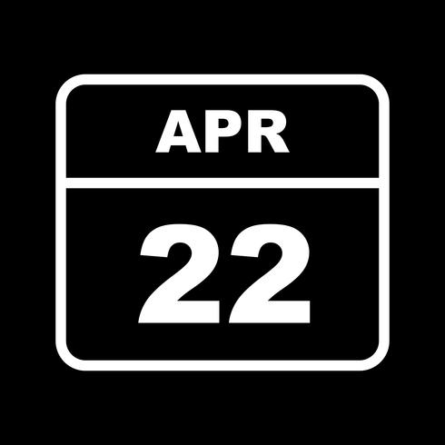 22 aprile Data in un giorno unico calendario vettore