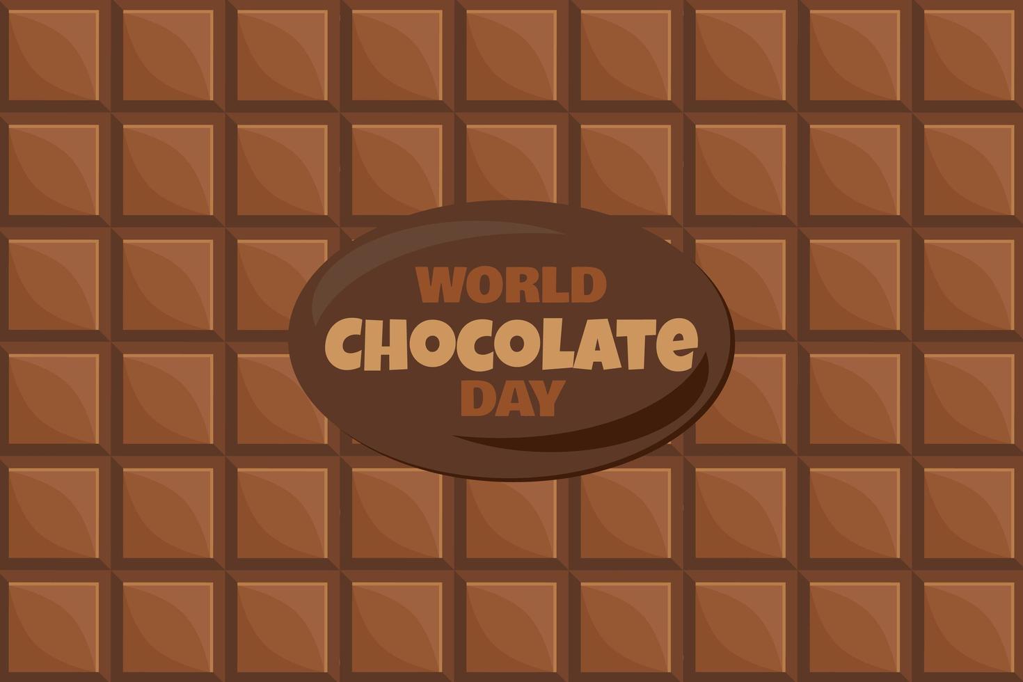 striscioni per la giornata mondiale del cioccolato con testo e gustoso sfondo di dessert vettore