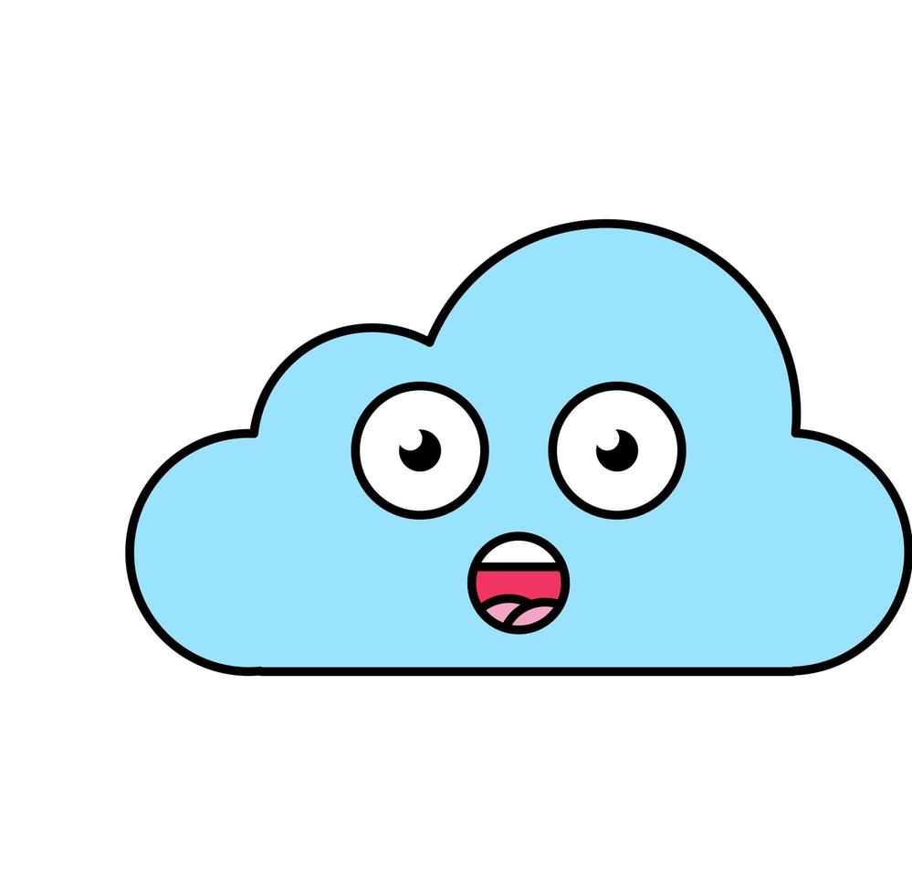 illustrazione di contorno emoji nuvola sorpresa vettore