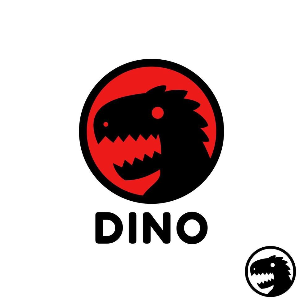ispirazione per il design del logo della testa di dinosauro t-rex vettore