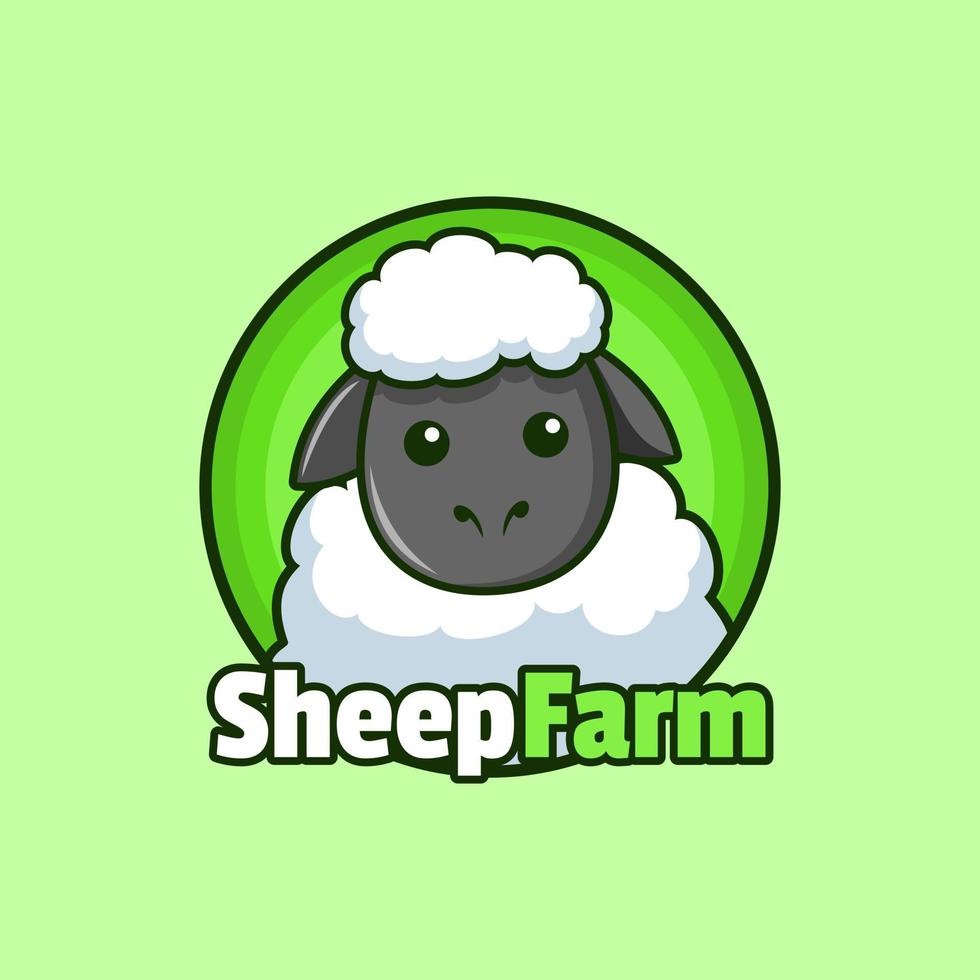 simpatico disegno del logo delle pecore dei cartoni animati vettore