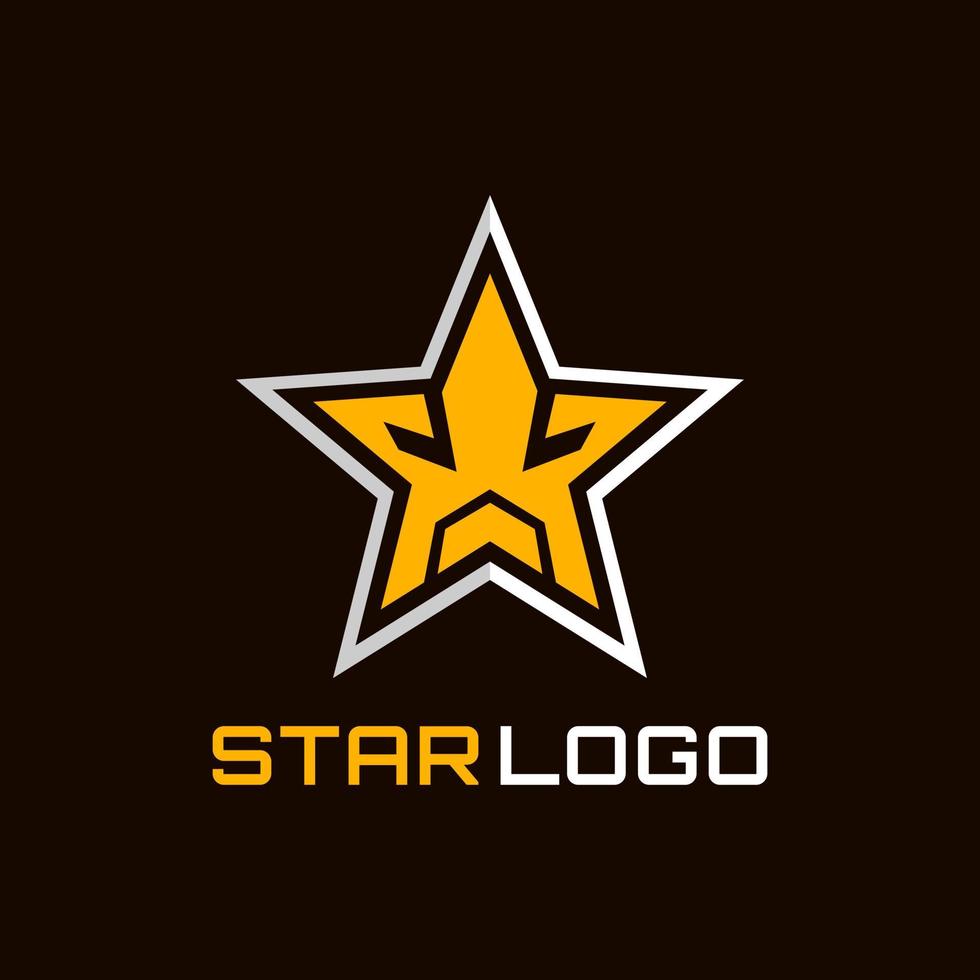 stella con design del logo del gioco in faccia vettore