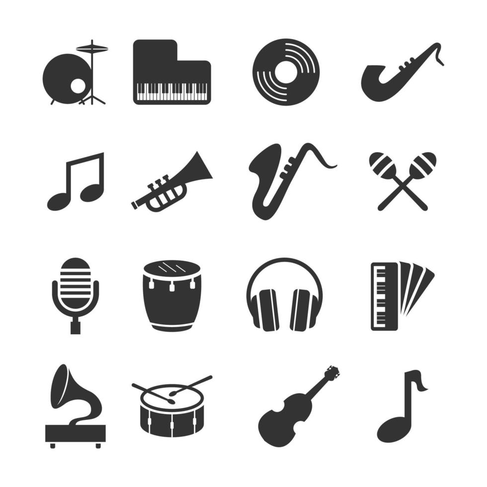 set di icone di musica jazz vettore