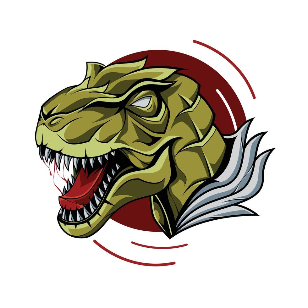 vettore dell'illustrazione del logo della testa di trex