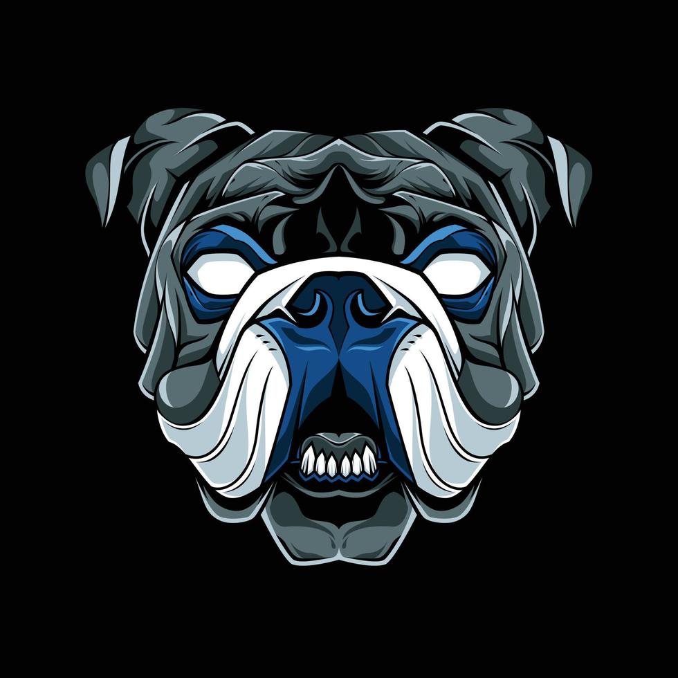 vettore dell'illustrazione del logo della testa del bulldog