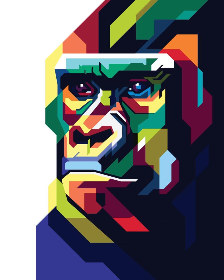 illustrazione colorata di gorilla vettore