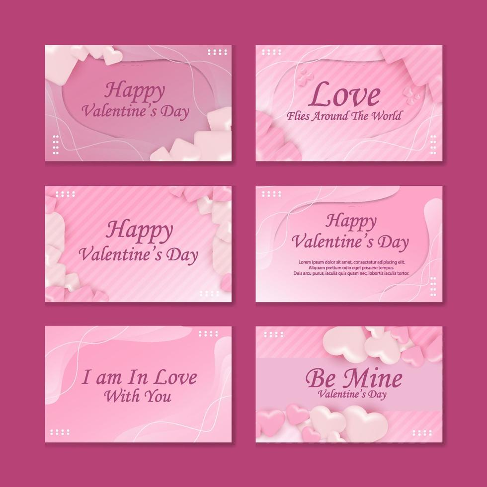 set di carte di San Valentino vettore