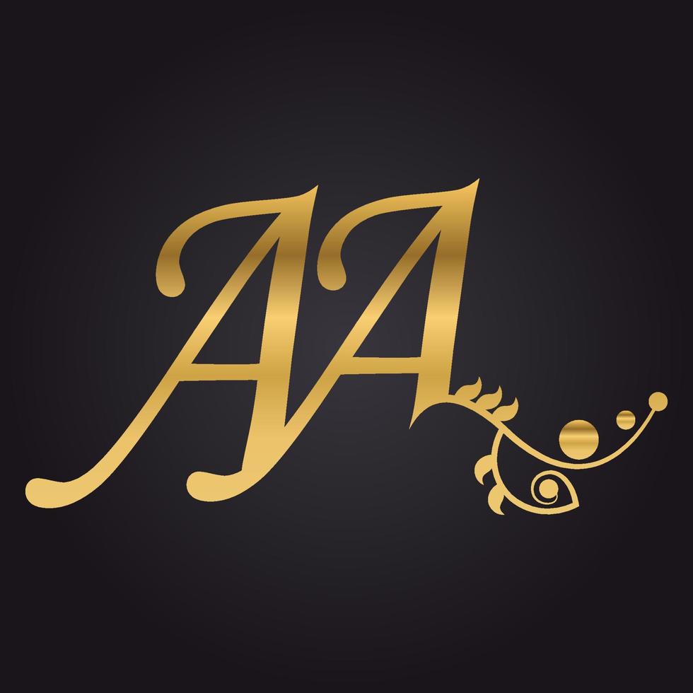 lettera iniziale vettoriale aa design del logo tipografia floreale