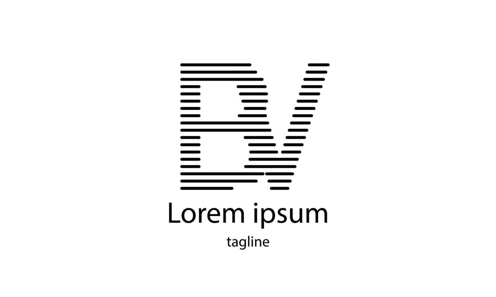 lettera iniziale vettoriale bv design del logo tipografia semplice