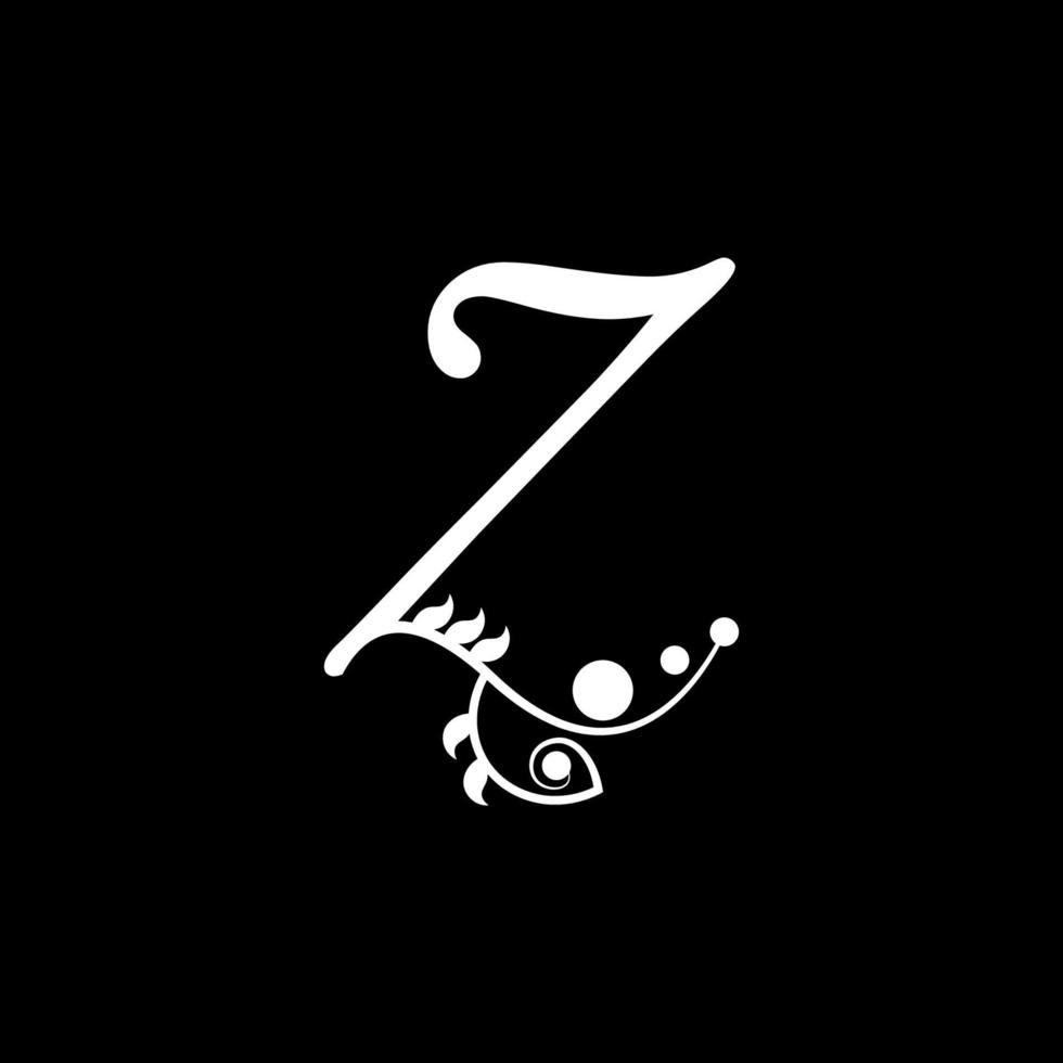 vettore iniziale lettera z tipografia floreale logo design