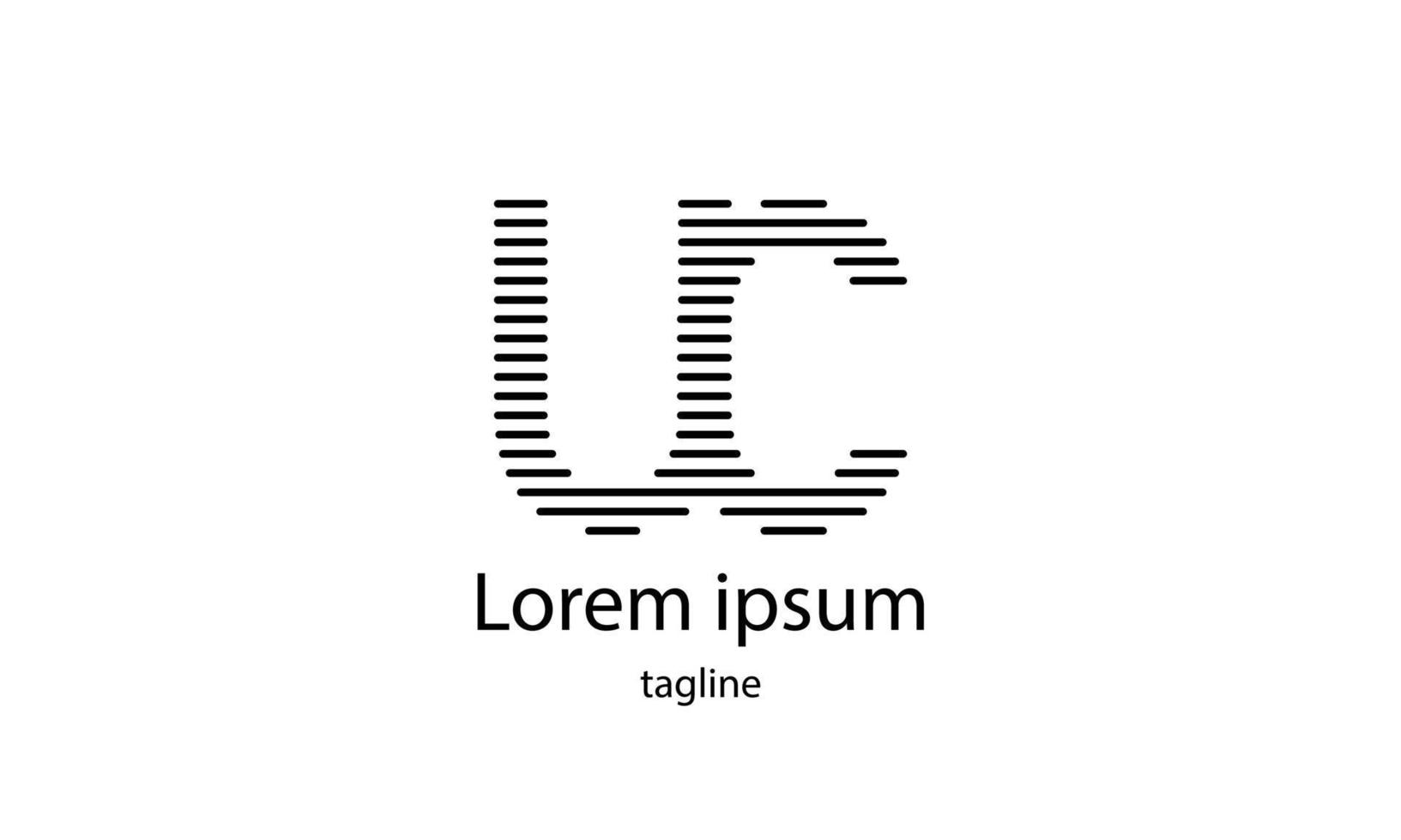 lettera iniziale vettoriale uc design del logo tipografia semplice