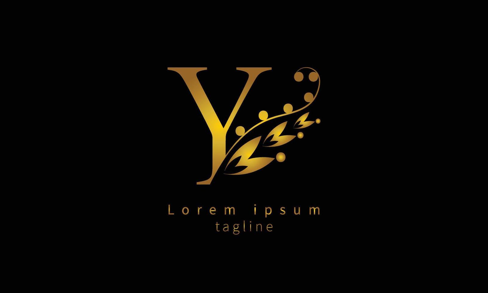 vettore lettera iniziale y tipografia floreale logo design
