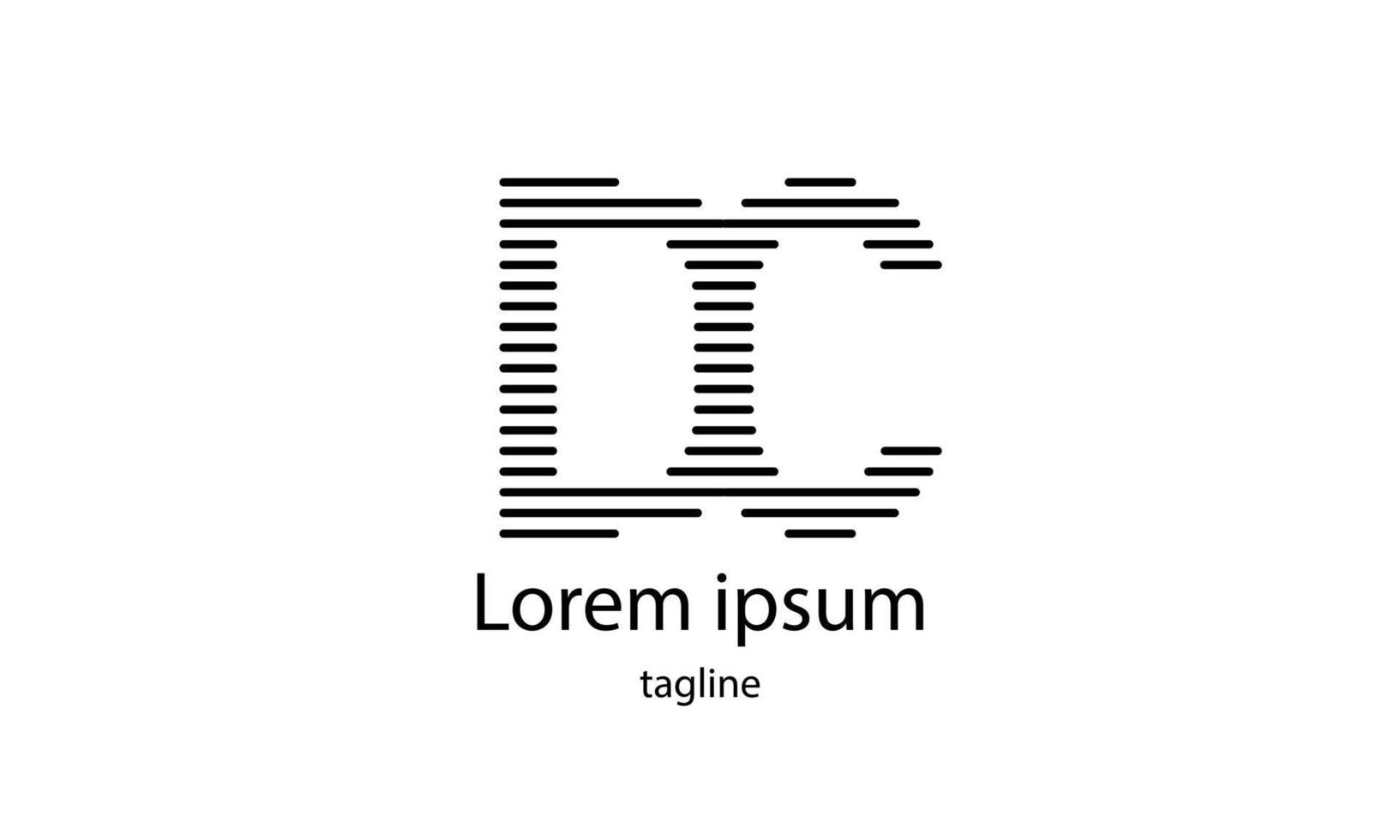 vettore lettera iniziale dc semplice tipografia logo design