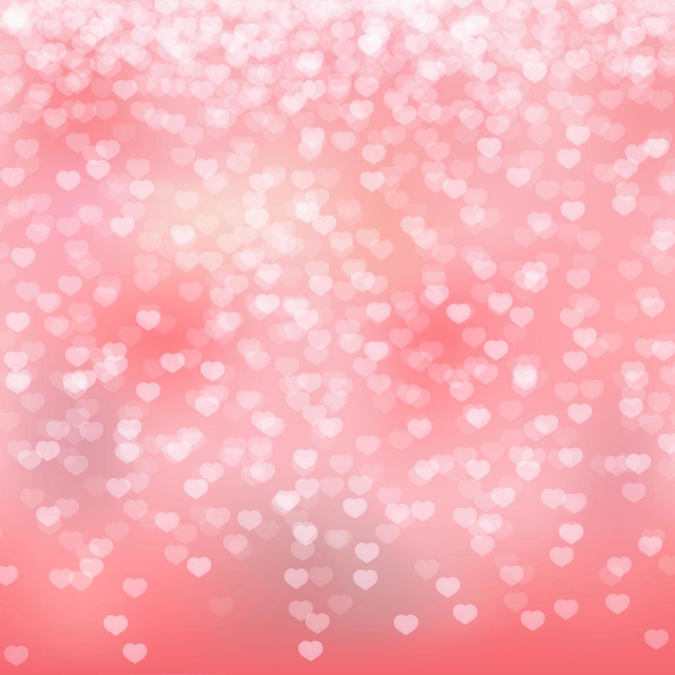 sfondo di coriandoli cuori rosa. sfondo lucido biglietto di auguri di San Valentino. illustrazione vettoriale romantico. modello di progettazione facile da modificare.