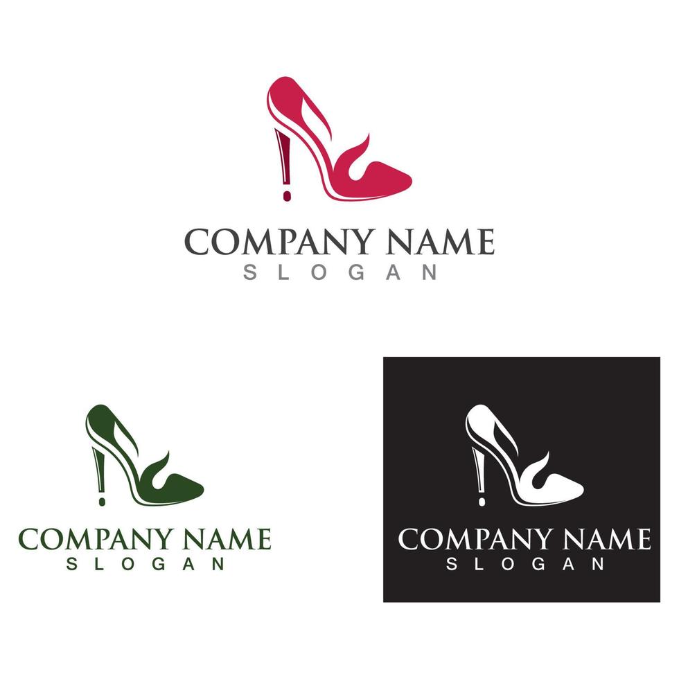 scarpe alte donna logo design concept template vettore