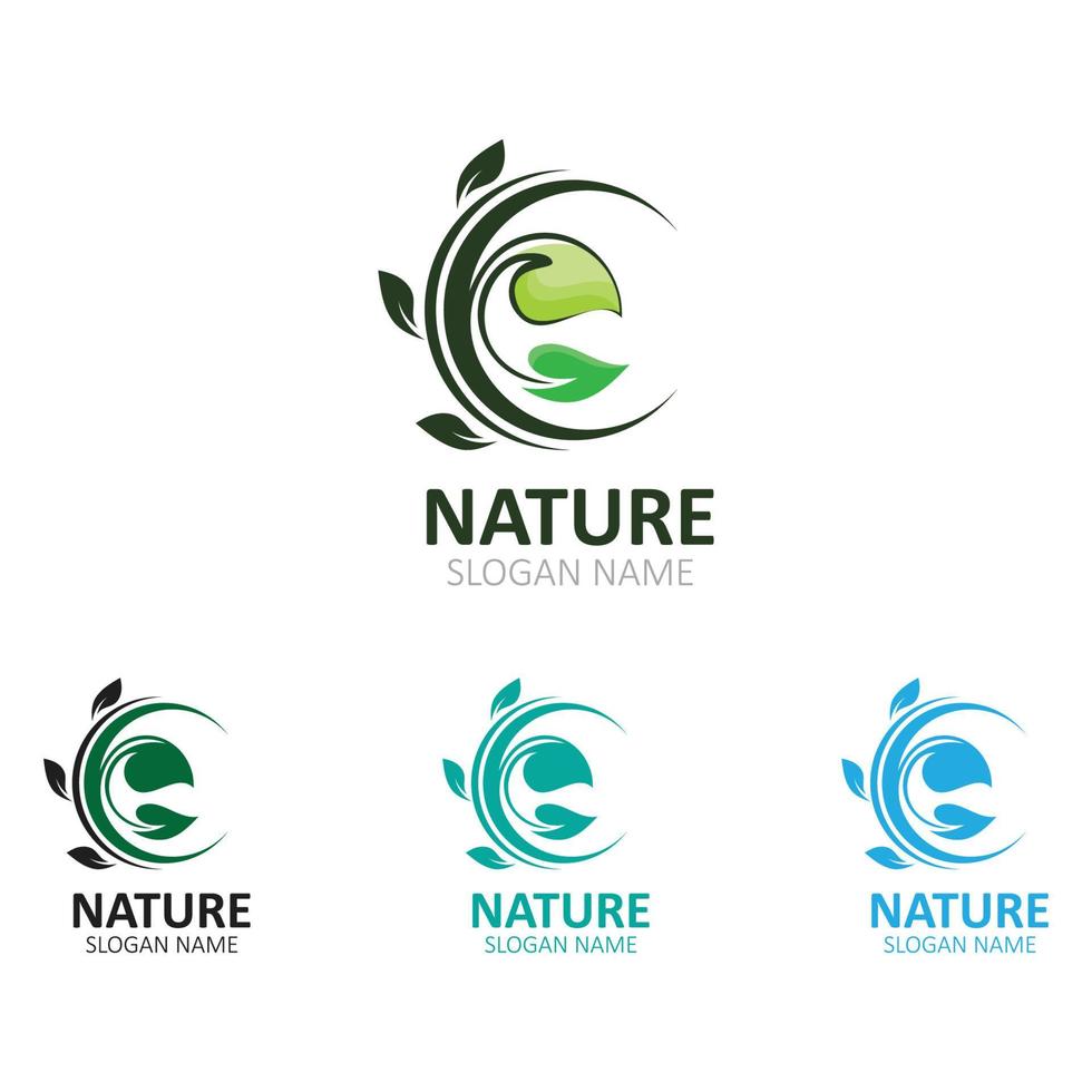 natura logo immagine verde foglie tropicali illustrazione design vettore