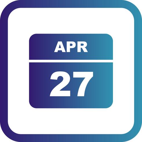 27 aprile Data in un giorno unico calendario vettore