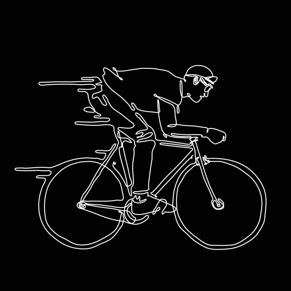 illustrazione di un uomo che va in bicicletta vettore