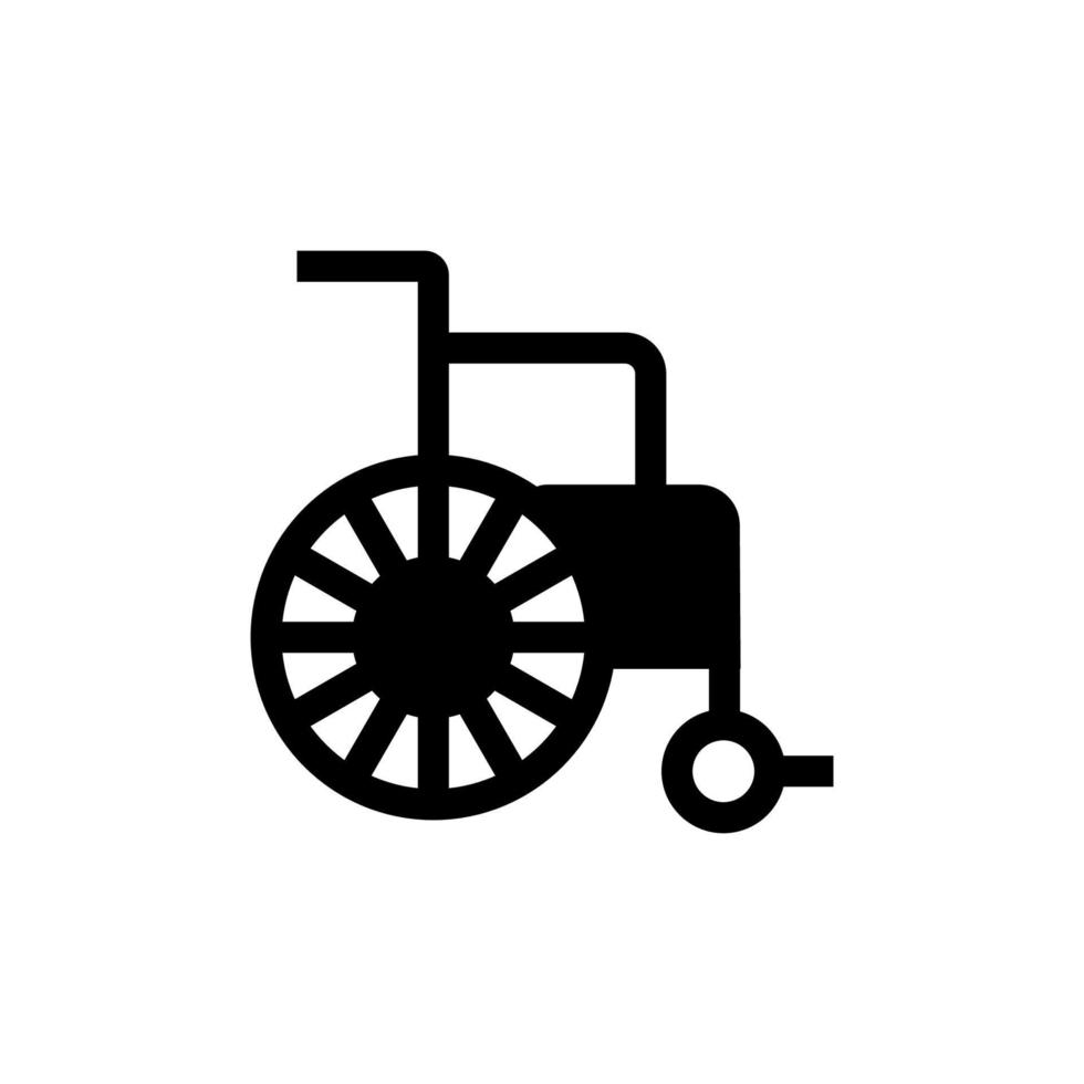 icona della sedia a rotelle su sfondo bianco vettore