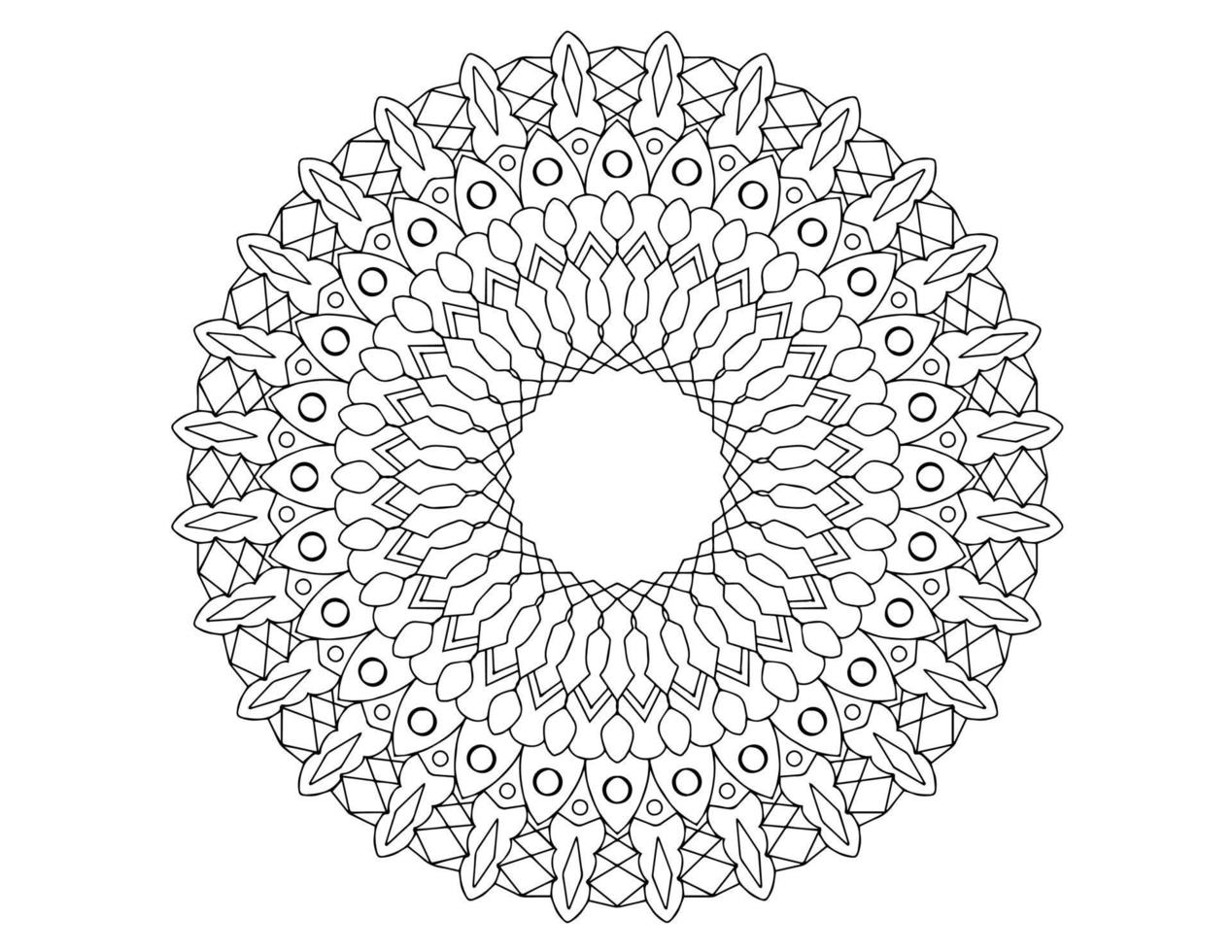 mandala art design in bianco e nero, reale, vintage vettore