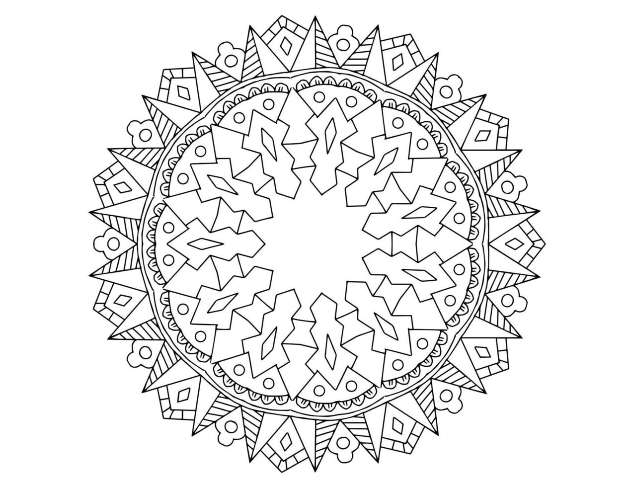 mandala art design in bianco e nero, reale, vintage vettore