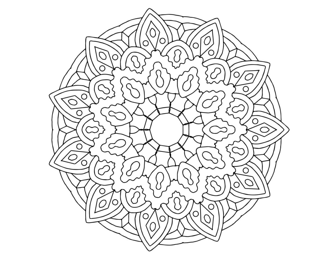 mandala art design in bianco e nero, reale, vintage vettore