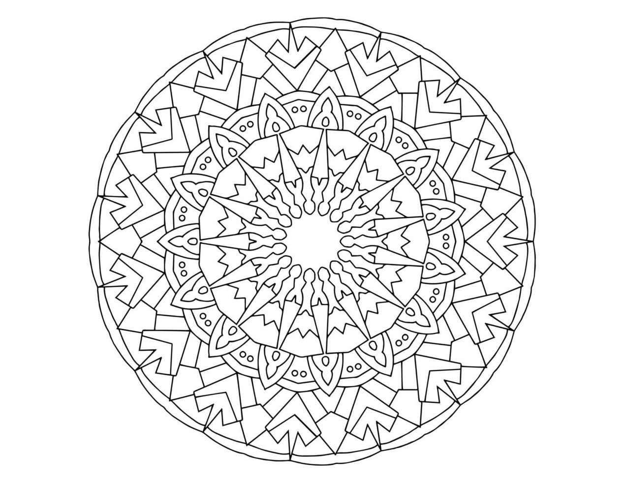 mandala art design in bianco e nero, reale, vintage vettore