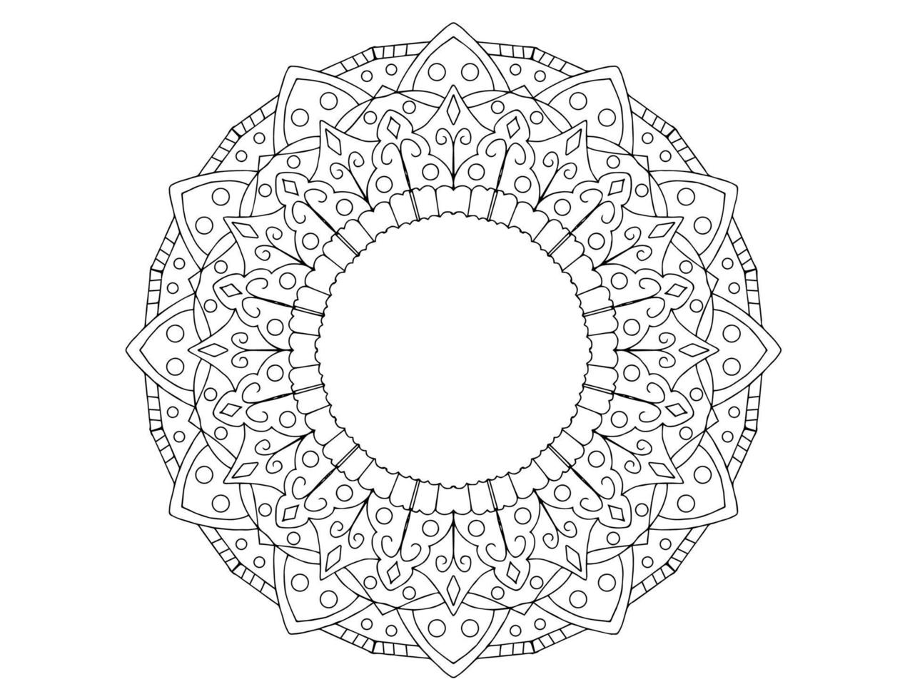 mandala art design in bianco e nero, reale, vintage vettore