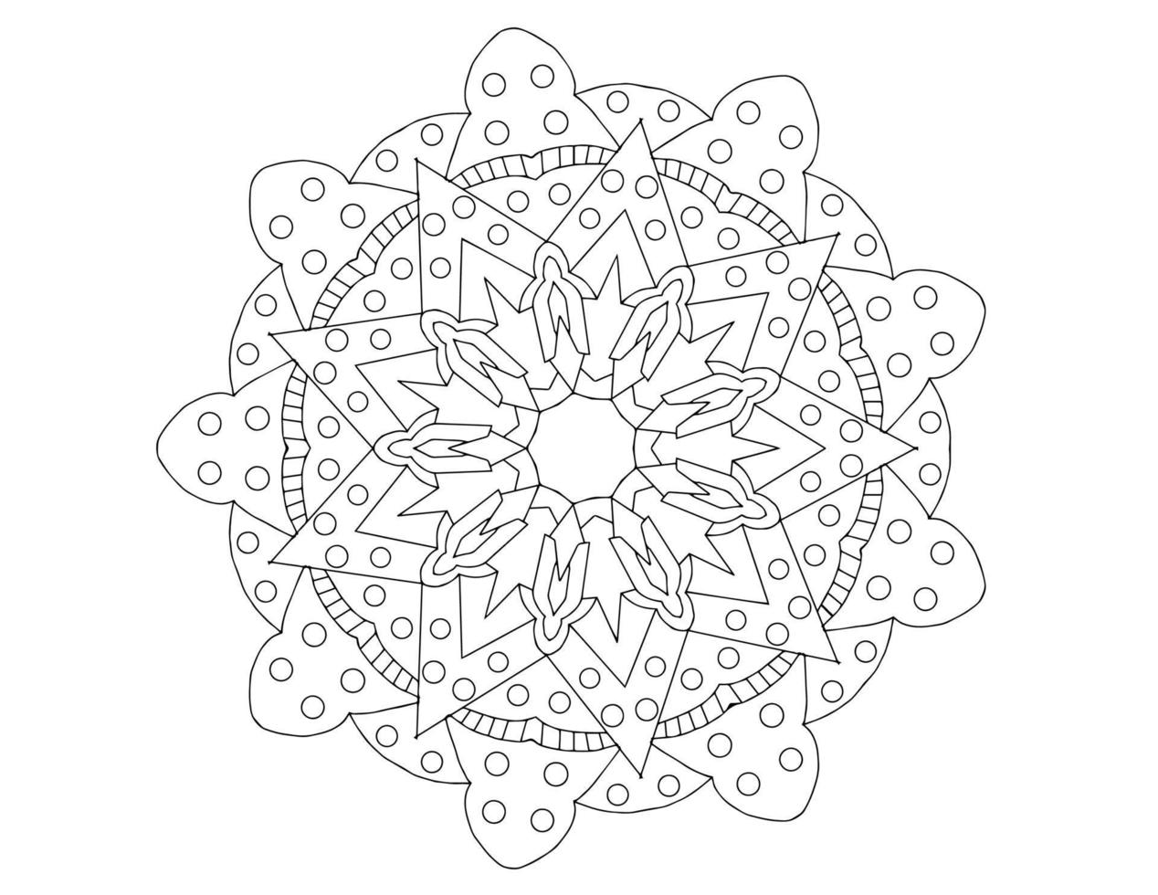 mandala art design in bianco e nero, reale, vintage vettore