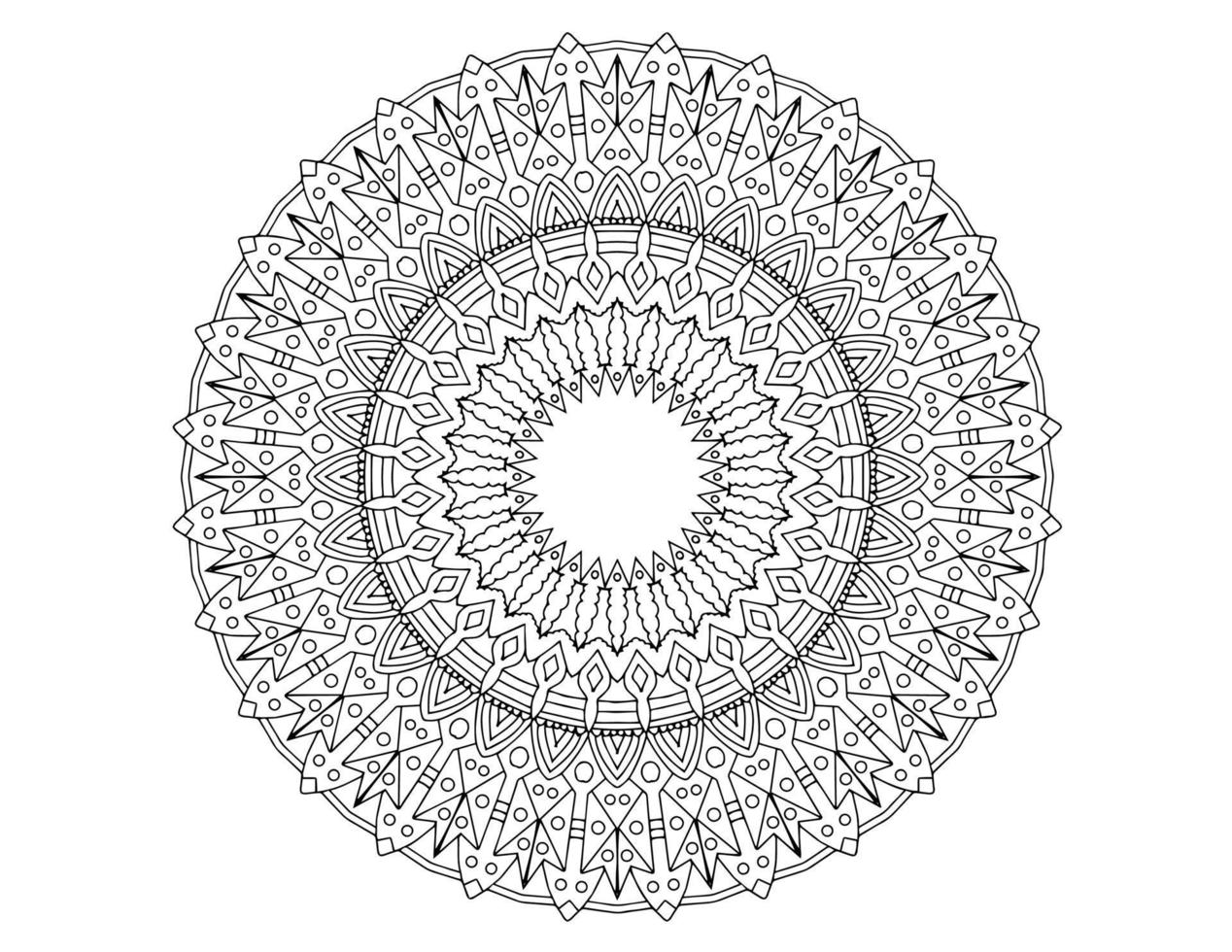 mandala art design in bianco e nero, reale, vintage vettore