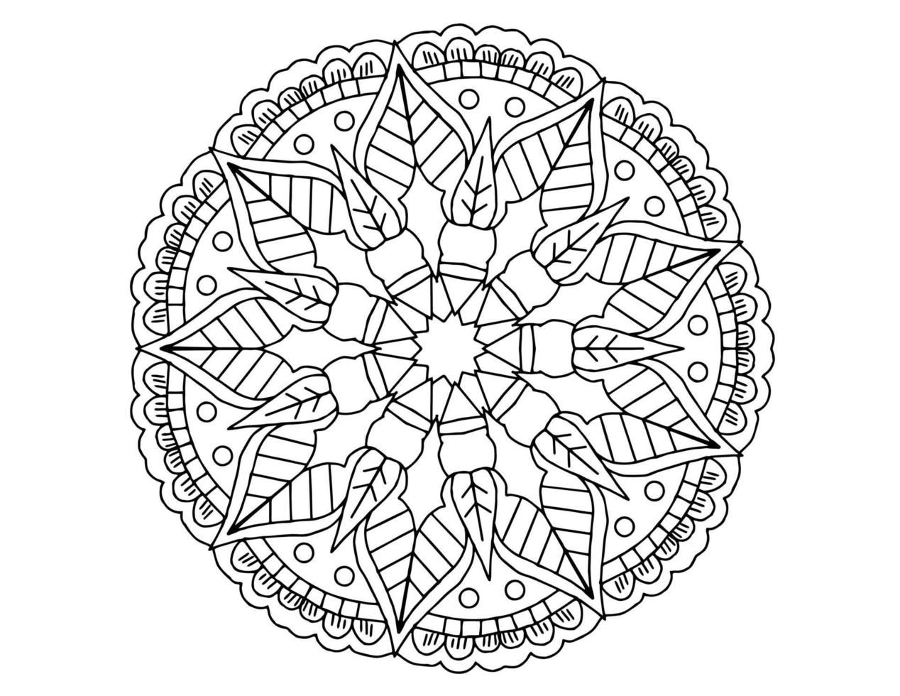 mandala art design in bianco e nero, reale, vintage vettore