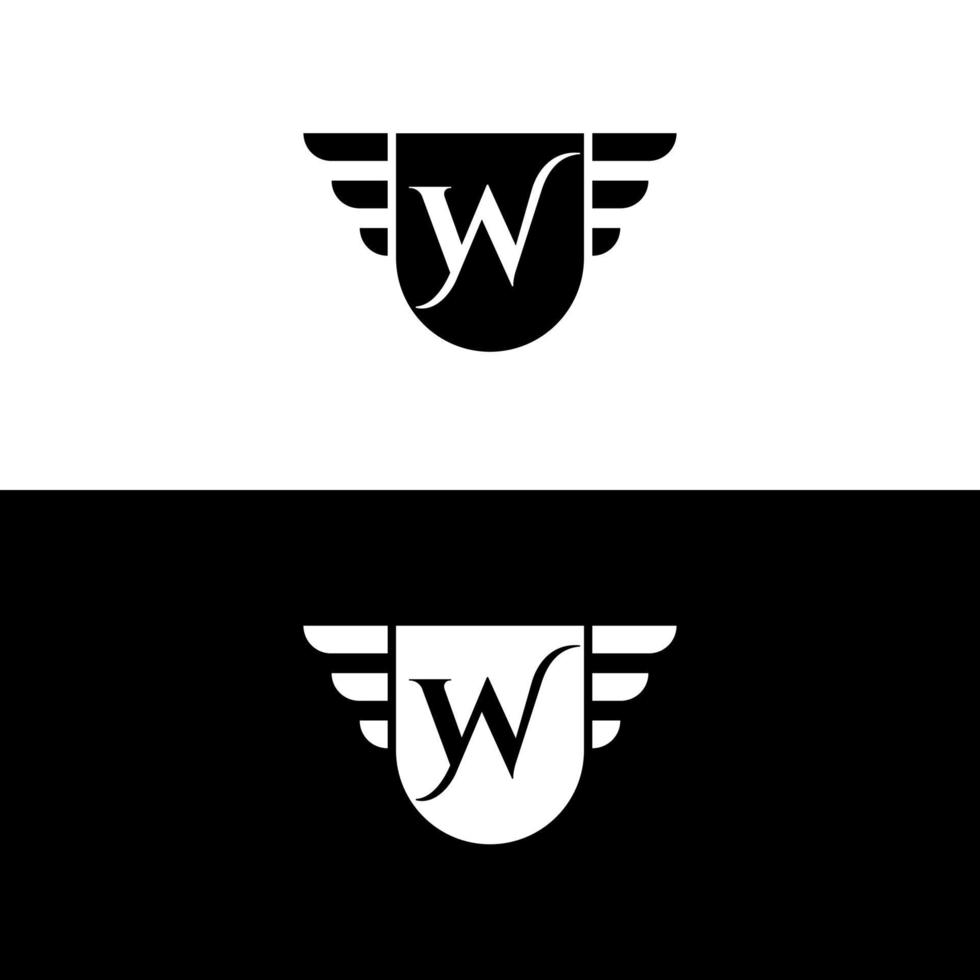 premium elite letter mark w logo design template vettoriale