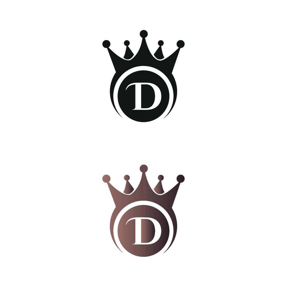 marchio di lusso corona lettera d lettera logo modello vettoriale